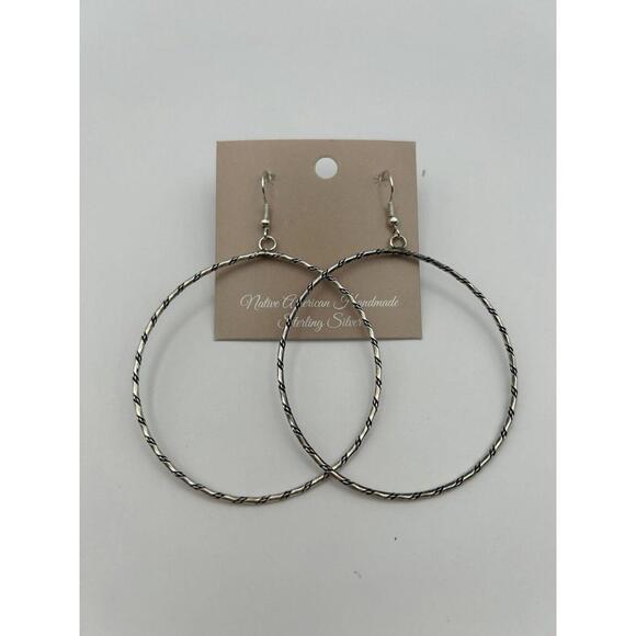 Sterling Silver Native Made Hoops New!!!!